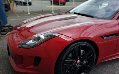 A red sports car after vehicle detailing