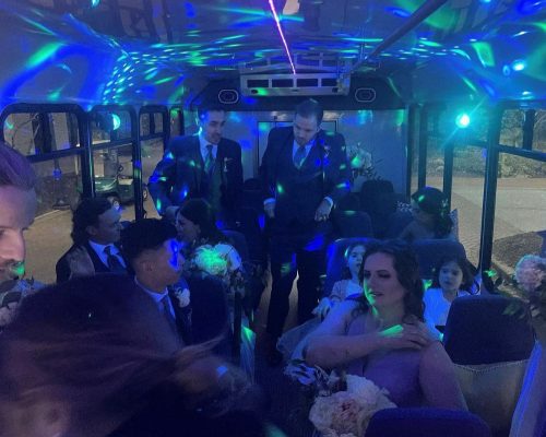 The interior of an ITTG Party Bus
